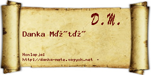 Danka Máté névjegykártya