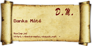Danka Máté névjegykártya